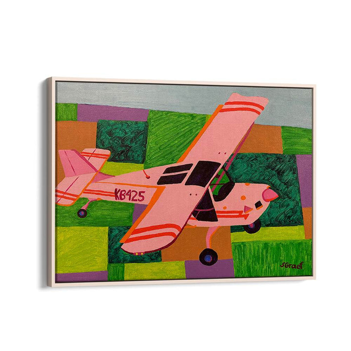 above the farms landscape art prints in Oak Wood Floater Frame