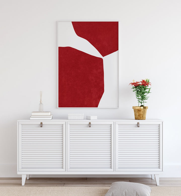 ABSTRACT RED ON WHITE , ABSTRACT PAINTINGS