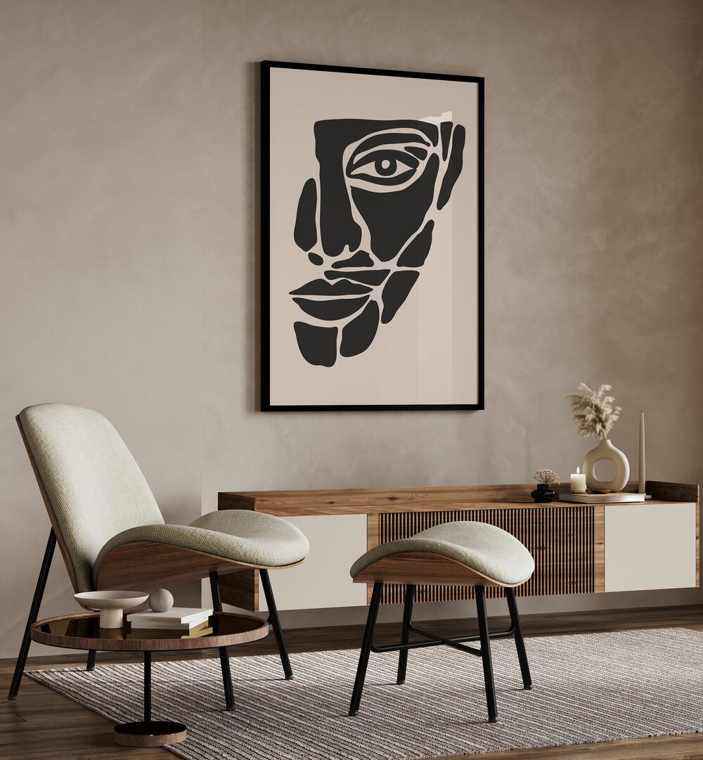 abstract face series II by jay stanley portrait art prints Artwork I placed on a wall