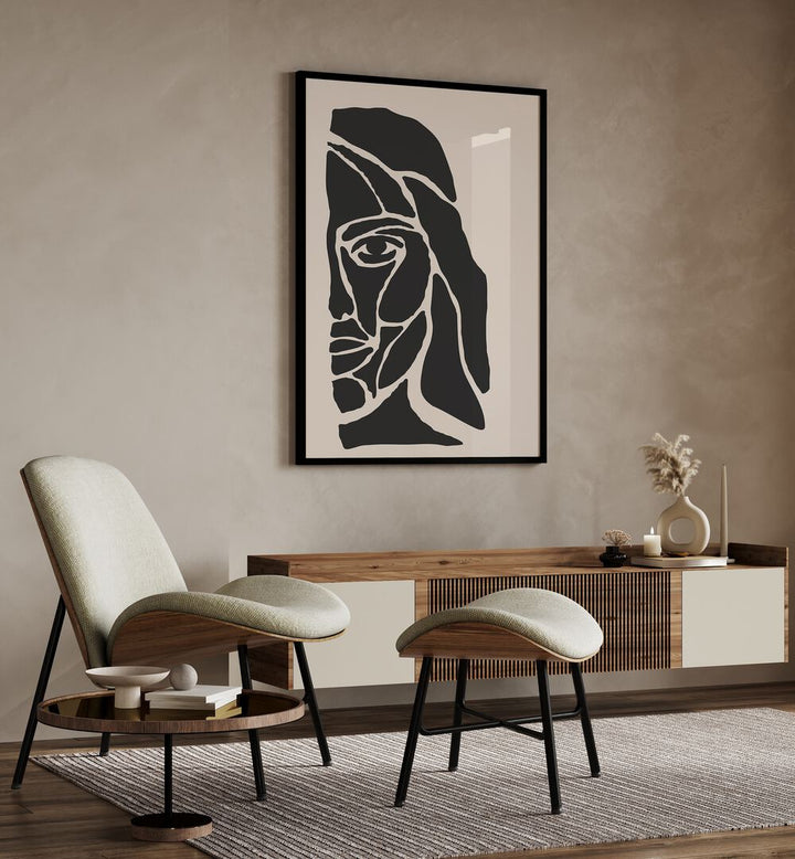 abstract face series i by jay stanley portrait art prints wallart prints Artwork II placed on a wall