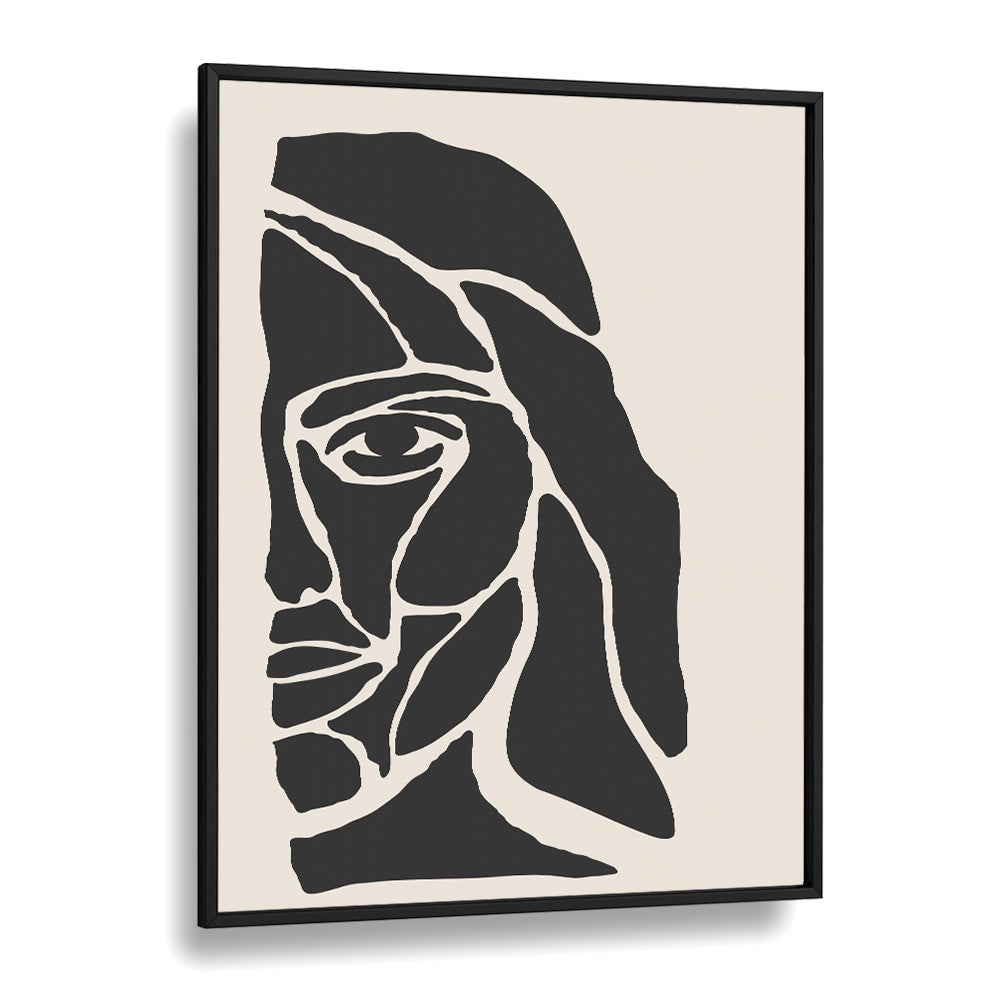 abstract face series i by jay stanley portrait art prints wallart prints in Black Floater Frame