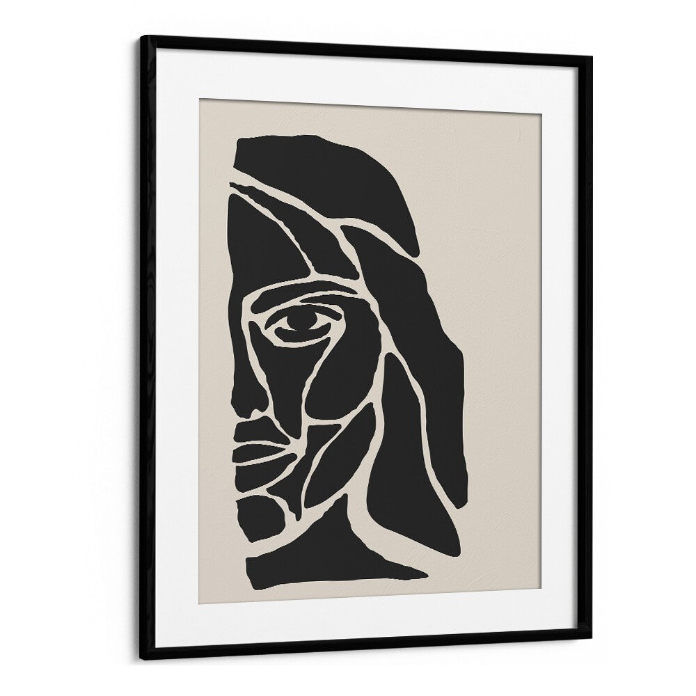 abstract face series i by jay stanley portrait art prints wallart prints in Black Frame With Mount