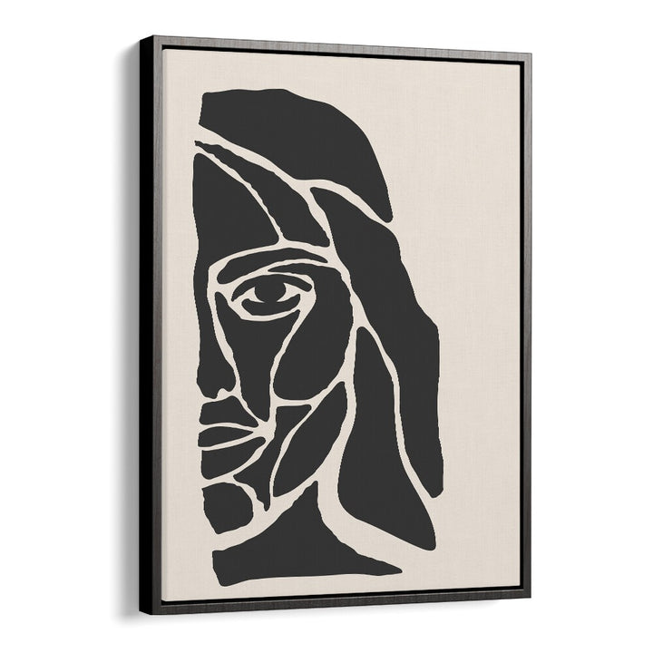 abstract face series i by jay stanley portrait art prints wallart prints in Black Plain Frame