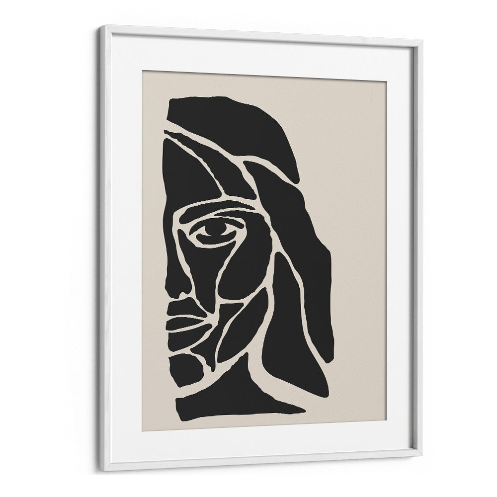 abstract face series i by jay stanley portrait art prints wallart prints in White Frame With Mount