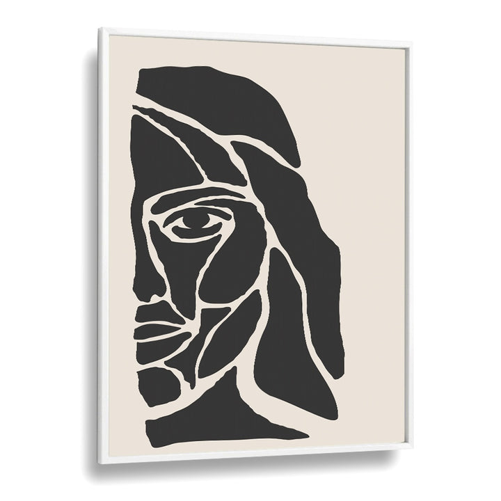 abstract face series i by jay stanley portrait art prints wallart prints in White Plain Frame