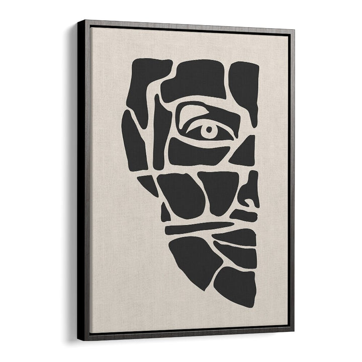 abstract face series iii by jay stanley  portrait art prints in Black Floater Frame