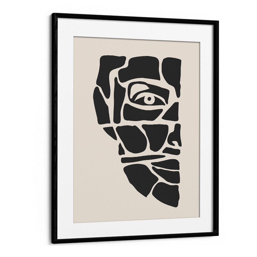 abstract face series iii by jay stanley  portrait art prints in Black Frame With Mount