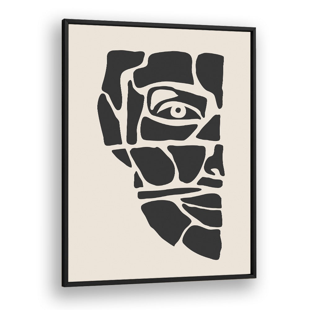 abstract face series iii by jay stanley  portrait art prints in Black Plain Frame