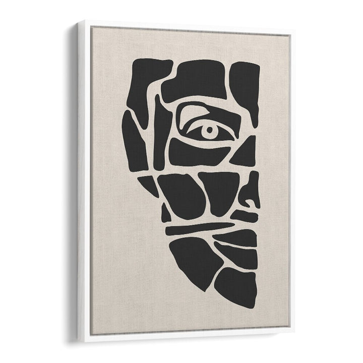 abstract face series iii by jay stanley  portrait art prints in White Floater Frame