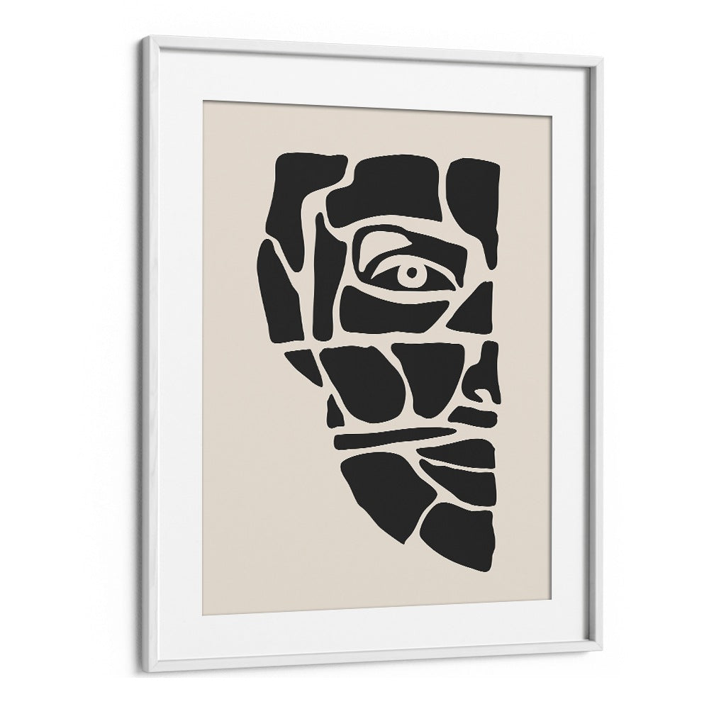 abstract face series iii by jay stanley  portrait art prints in White Frame With Mount