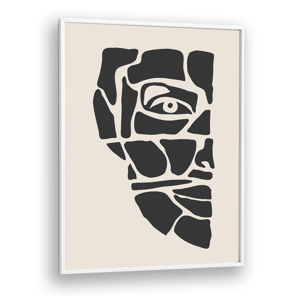 abstract face series iii by jay stanley  portrait art prints in White Plain Frame