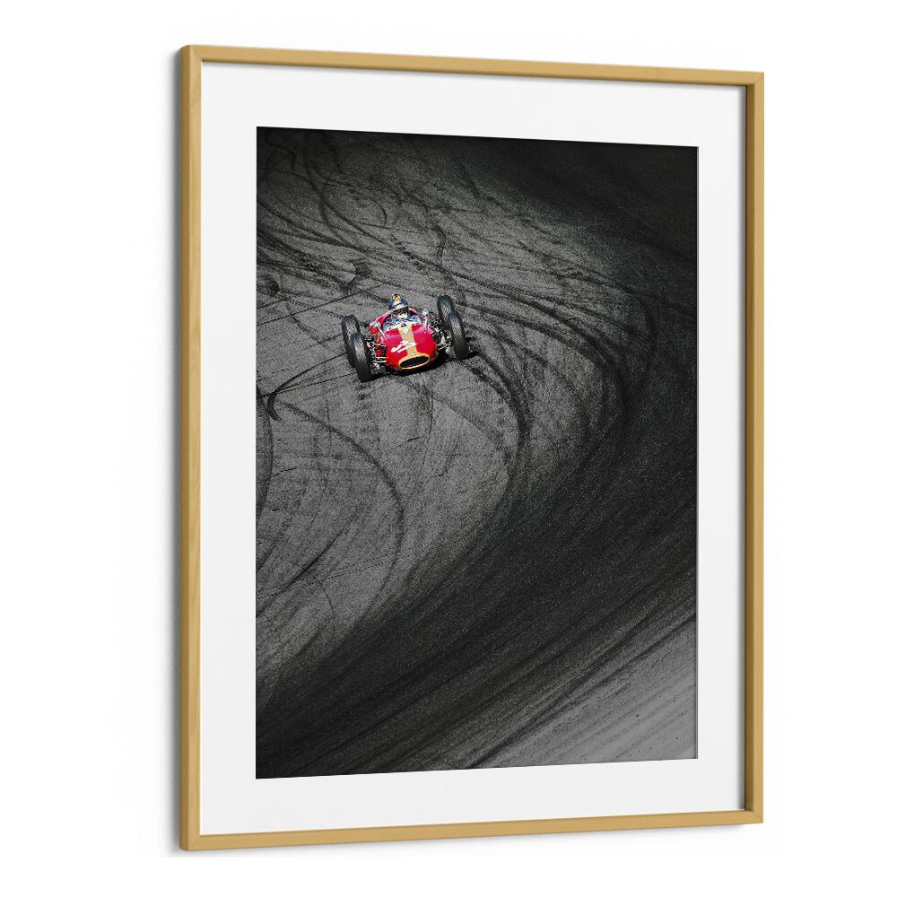 alfa 37 car poster in Oak Wood Frame With Mount