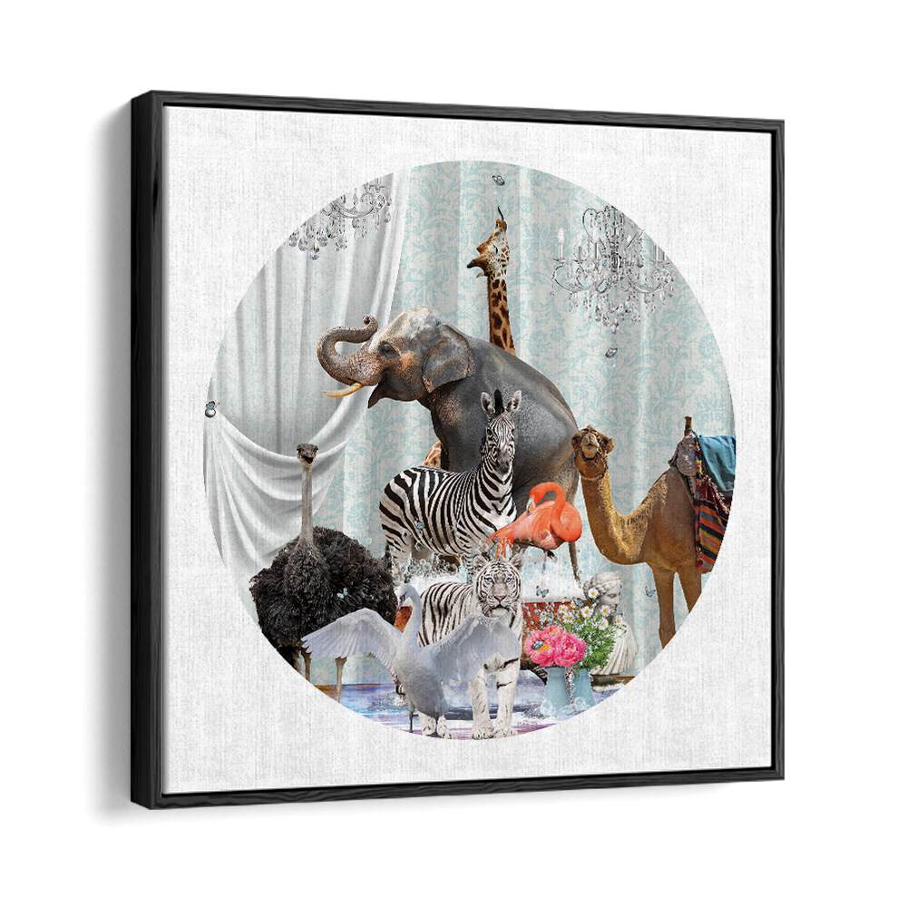 all together in bubbles by sue skellern wildlife posters wildlife paintings in Black Floater Frame