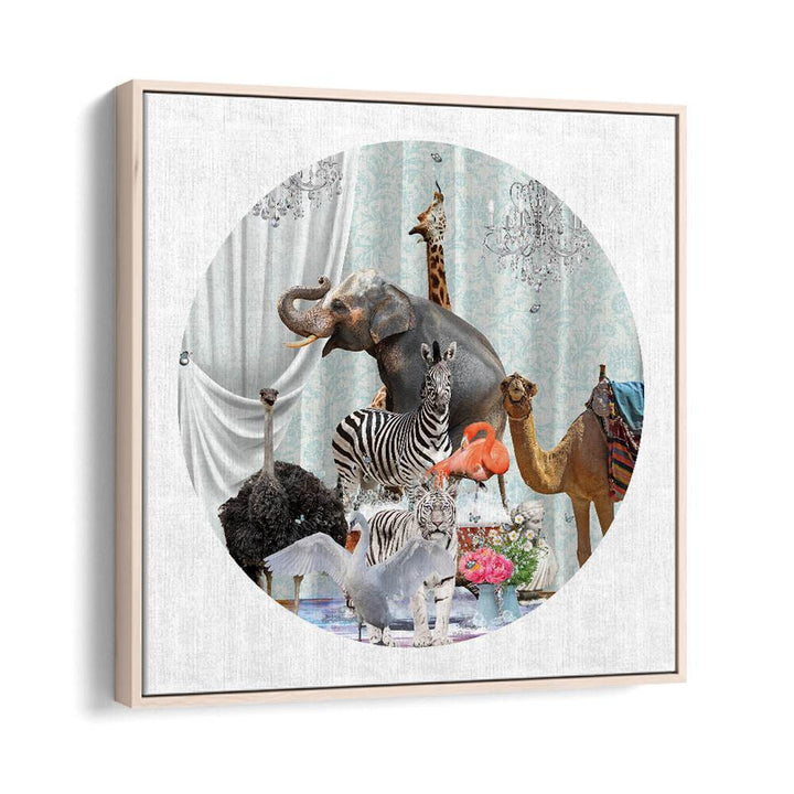 all together in bubbles by sue skellern wildlife posters wildlife paintings in Oak Wood Floater Frame