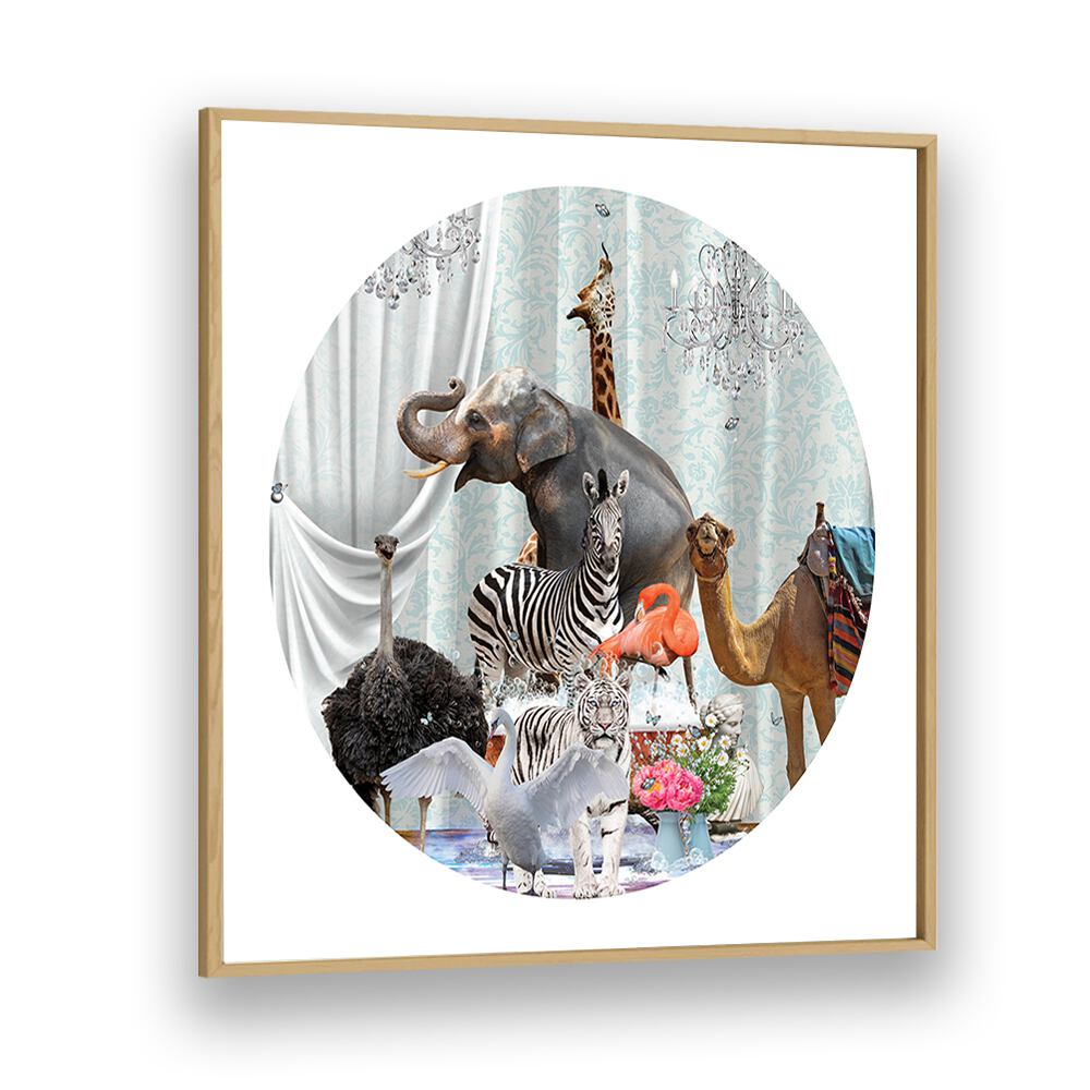 all together in bubbles by sue skellern wildlife posters wildlife paintings in Oak Wood Plain Frame