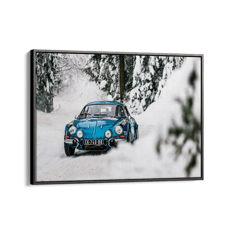 alpine a110 car poster in Black Floater Frame