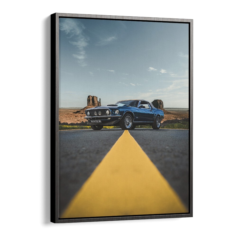 american horsepower car poster in Black Floater Frame