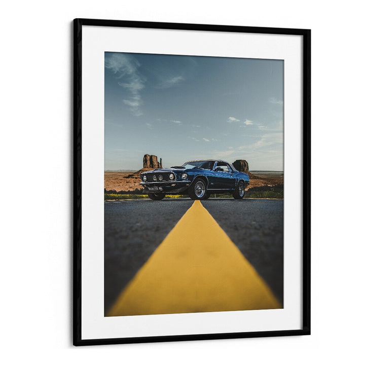 american horsepower car poster in Black Frame With Mount