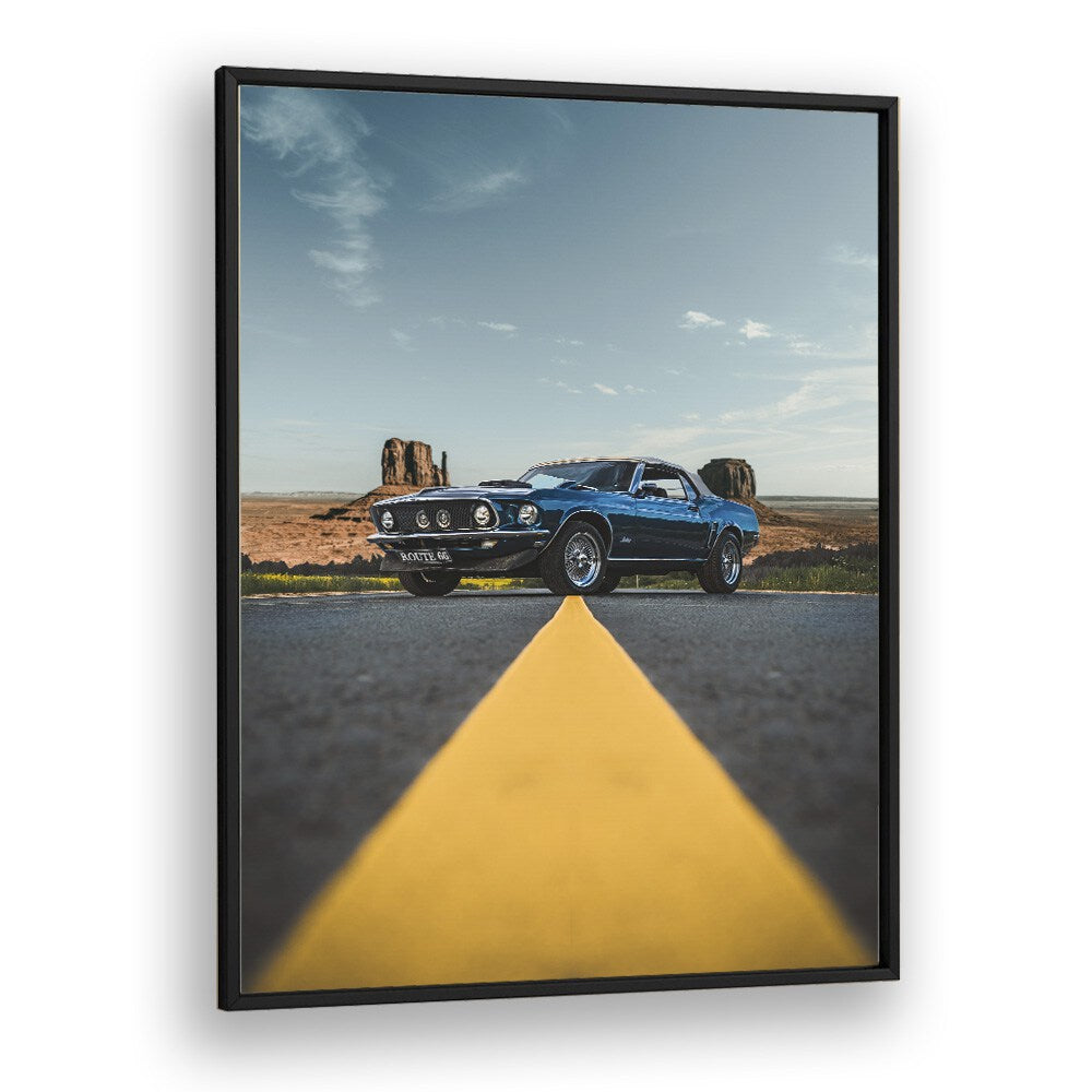 american horsepower car poster in Black Plain Frame