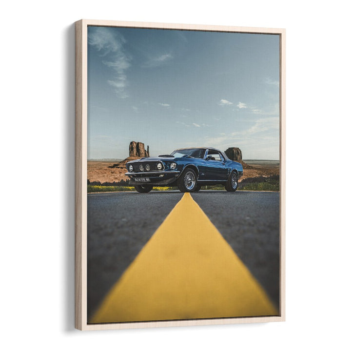 american horsepower car poster in Oak Wood Floater Frame