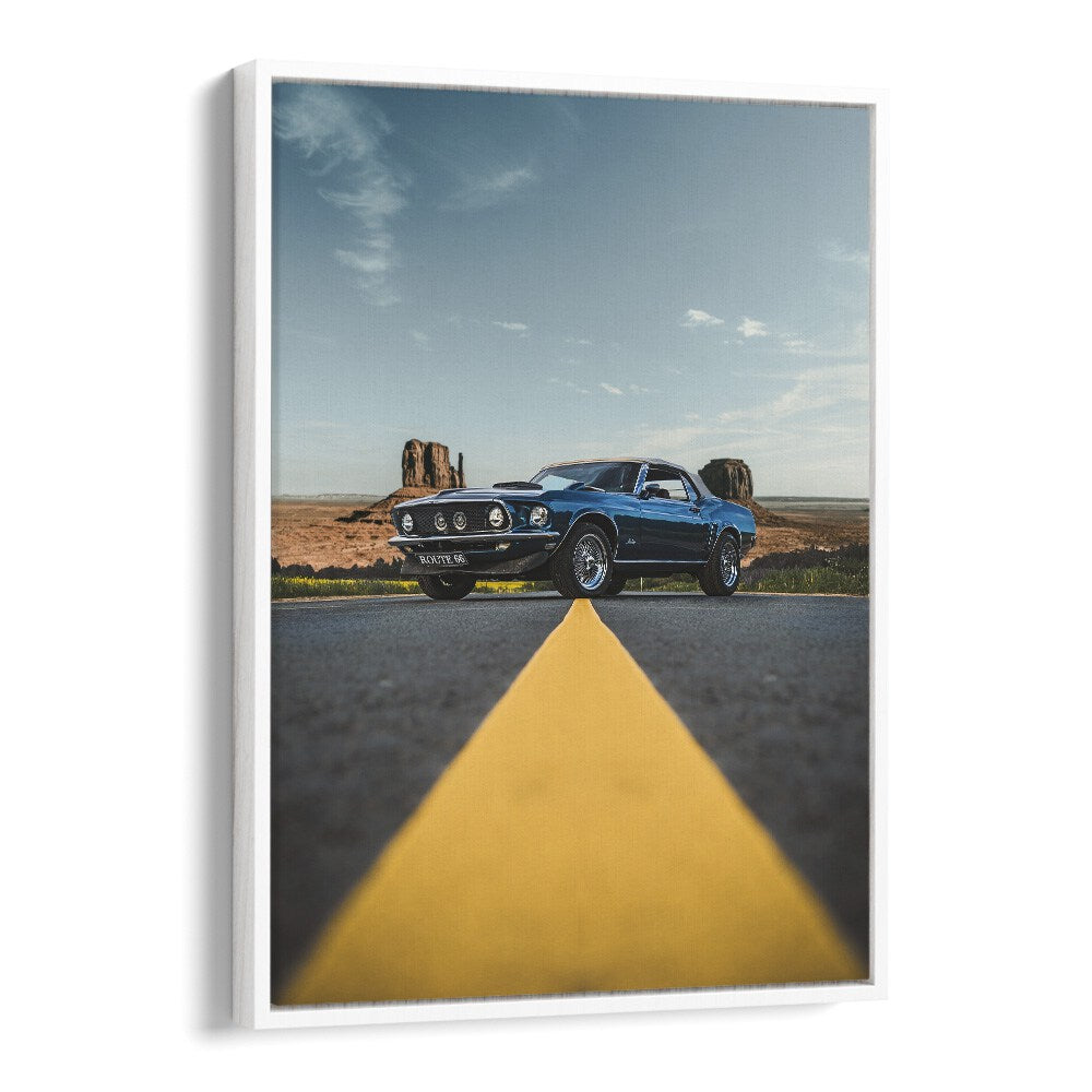 american horsepower car poster in White Floater Frame