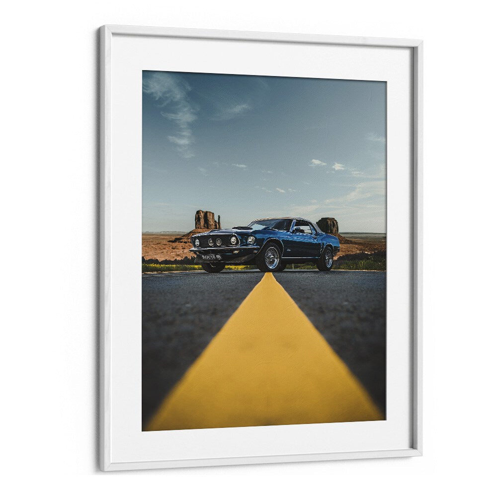 american horsepower car poster in White Frame With Mount