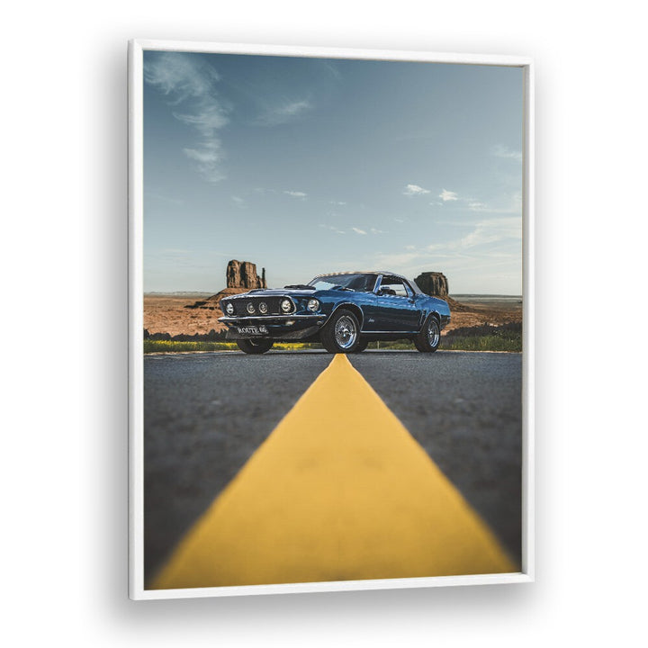 american horsepower car poster in White Plain Frame