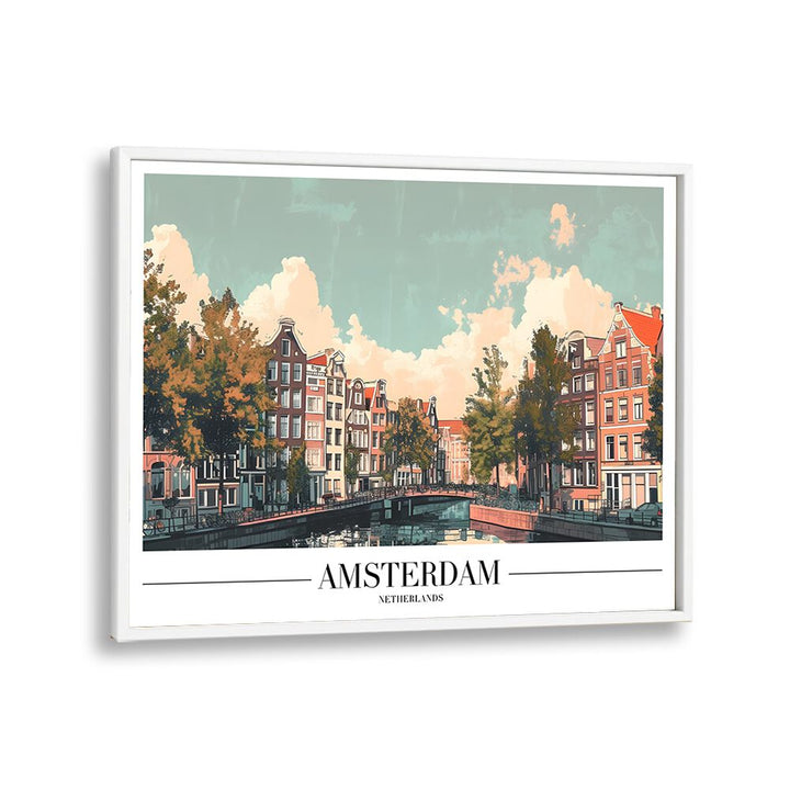 amsterdam I travel posters in White Plain Frame