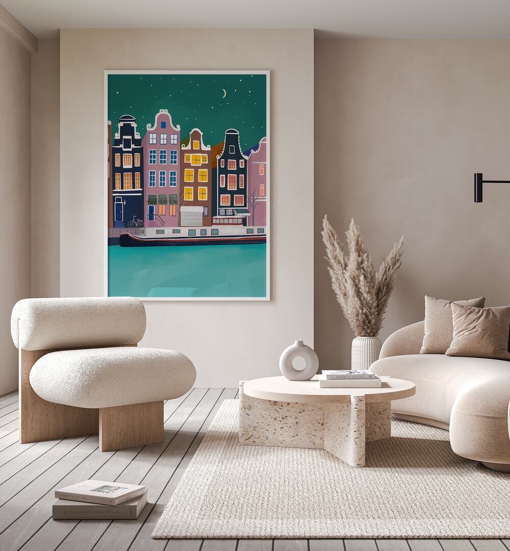 amsterdam by night by petra lidze kids room paintings Artwork I placed on a wall