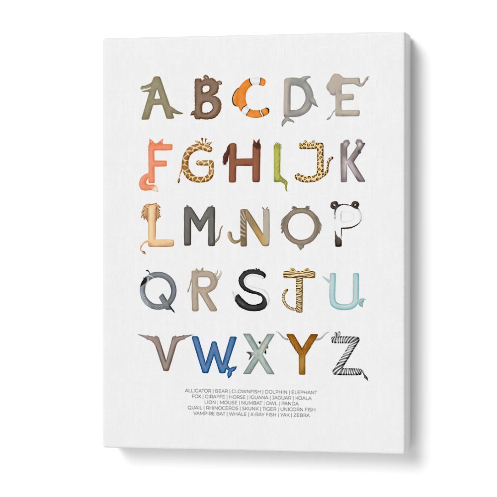 animal letters abc quotes and typography posters in Gallery Wrap