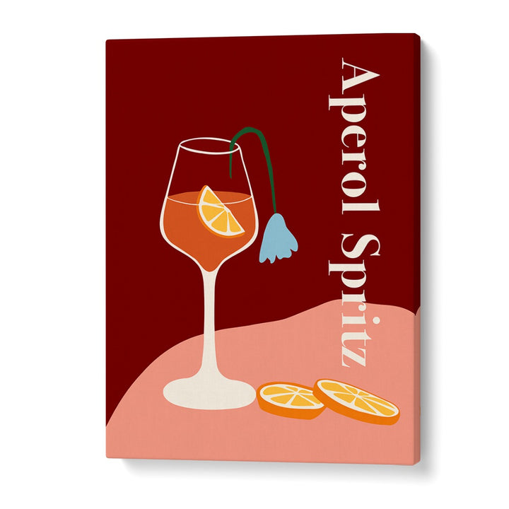 aperol spritz  by miho art studio bar art prints in Gallery Wrap