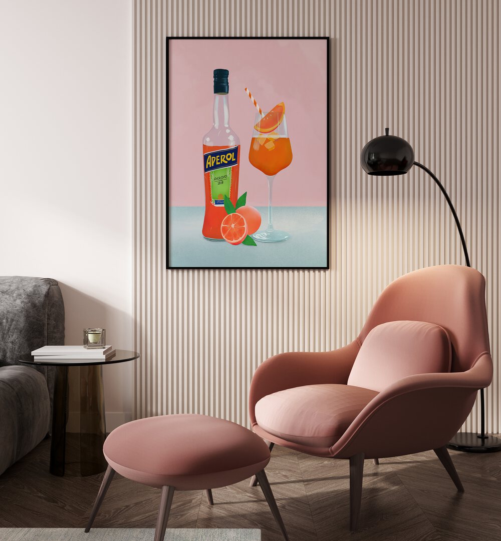 aperol spritz by petra lidze bar posters Artwork II placed on a wall