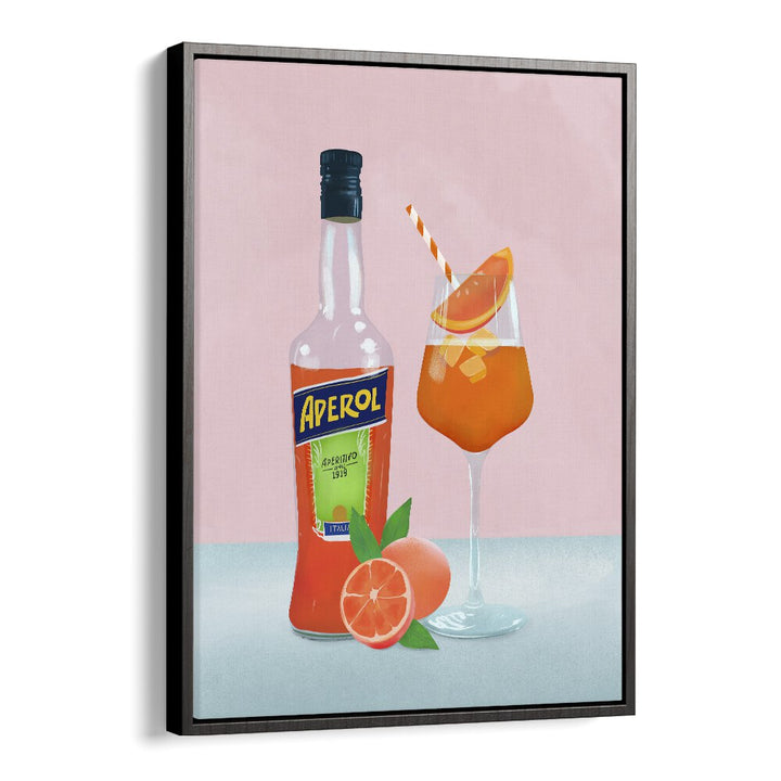 aperol spritz by petra lidze bar posters in Black Floater Frame