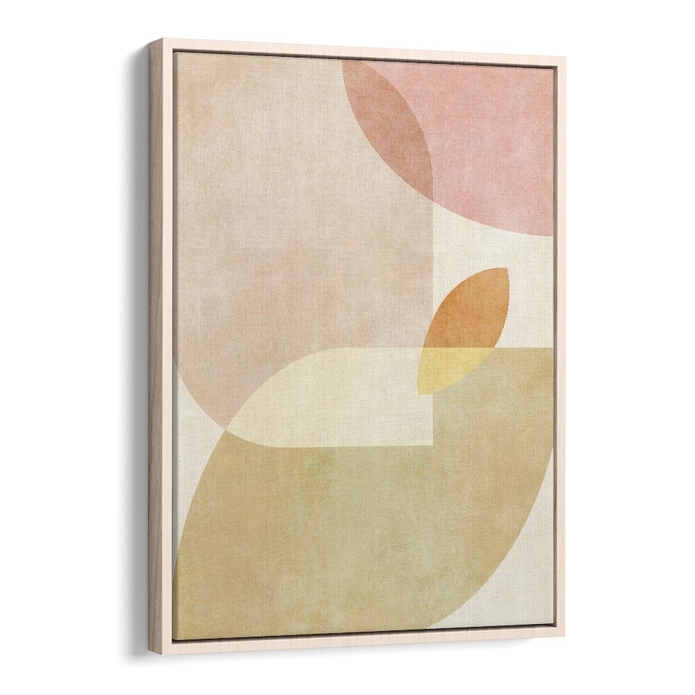 aqua shapes i kopie by ana rut bre abstract art abstract wall art in Oak Wood Floater Frame