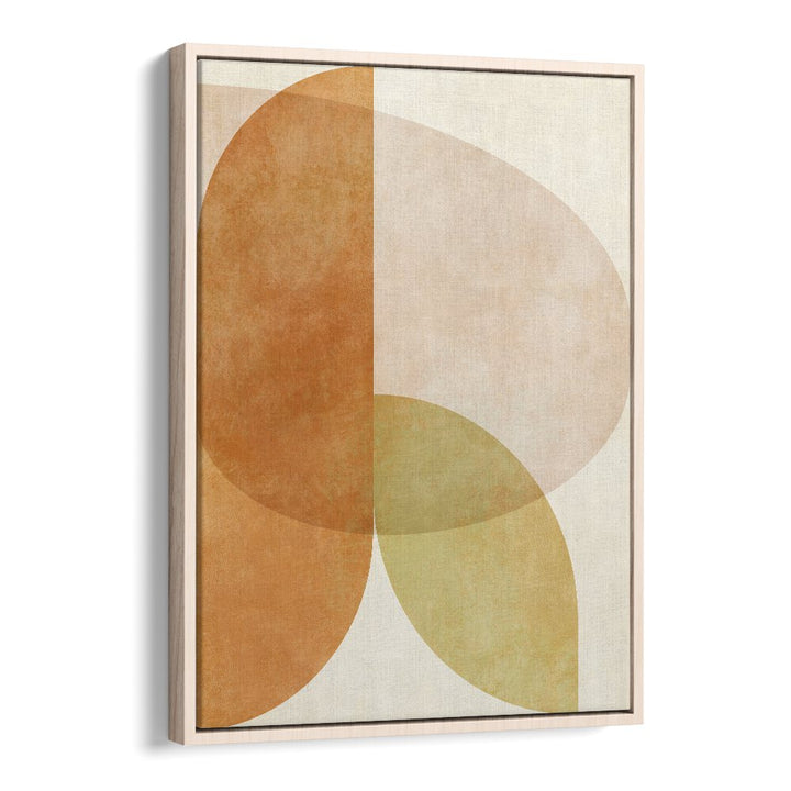 aqua shapes iv kopie by ana rut bre abstract art abstract wall art in Oak Wood Floater Frame