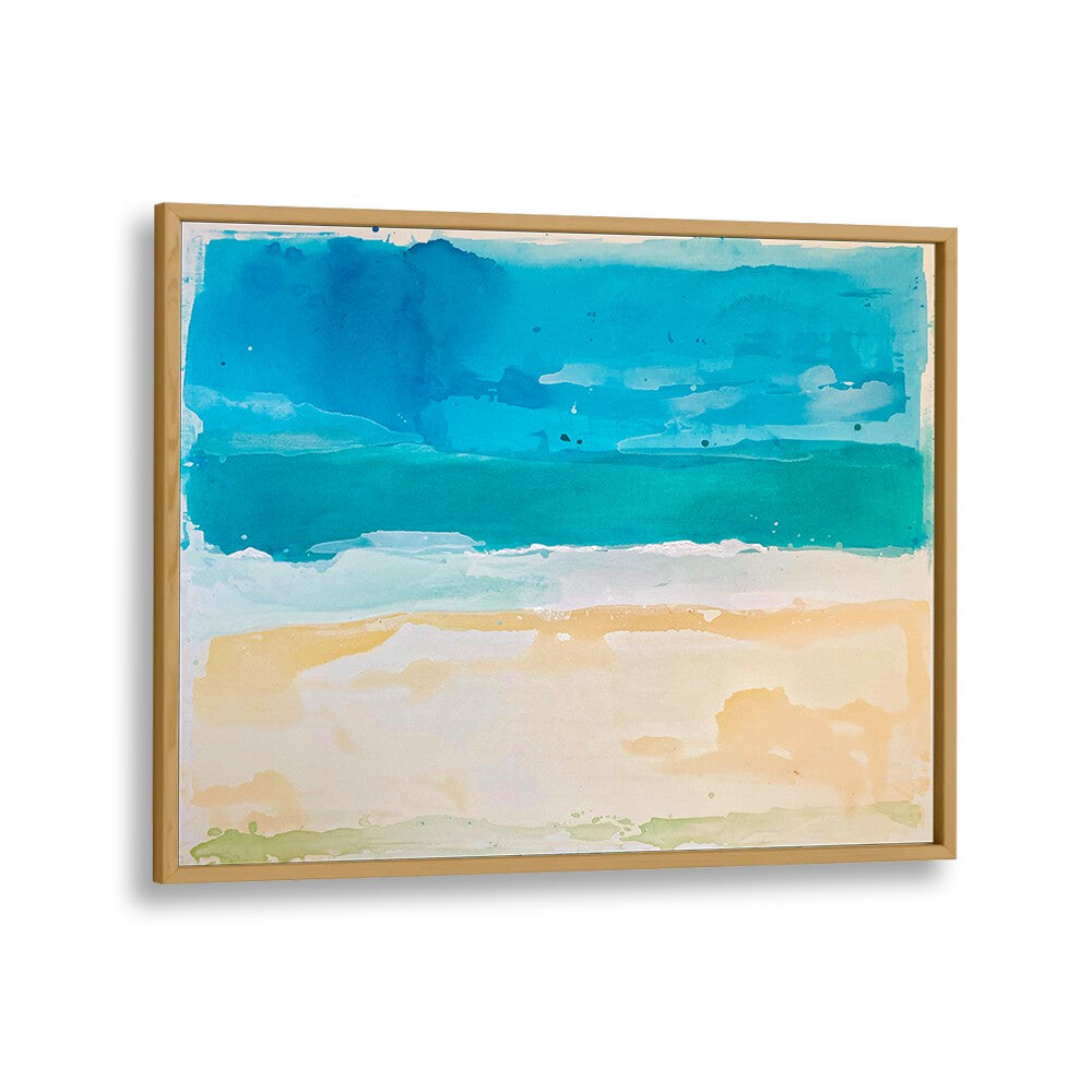 archipelago ii abstract paintings in Oak Wood Plain Frame