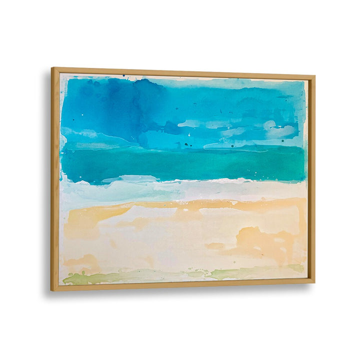 archipelago ii abstract paintings in Oak Wood Plain Frame