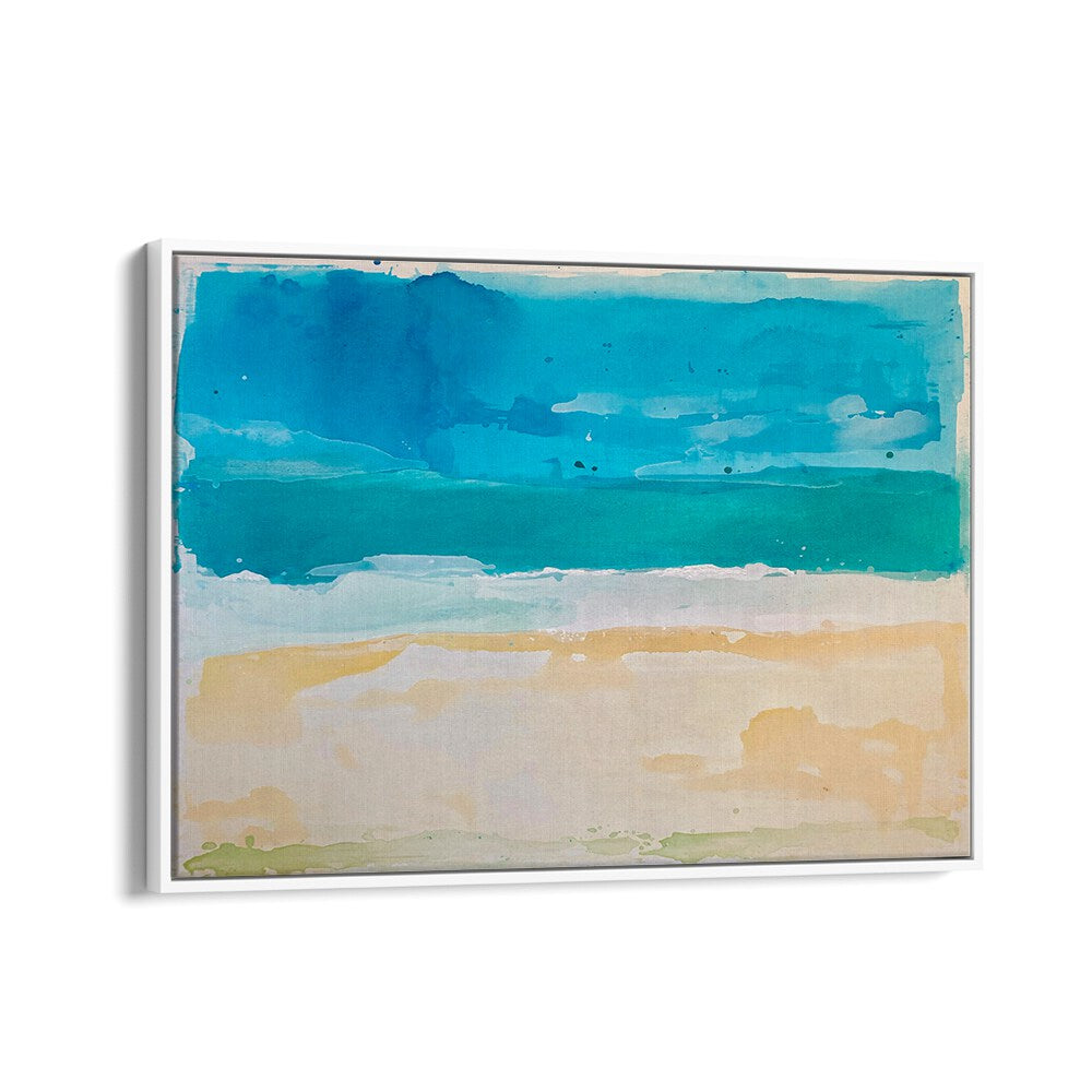 archipelago ii abstract paintings in White Floater Frame