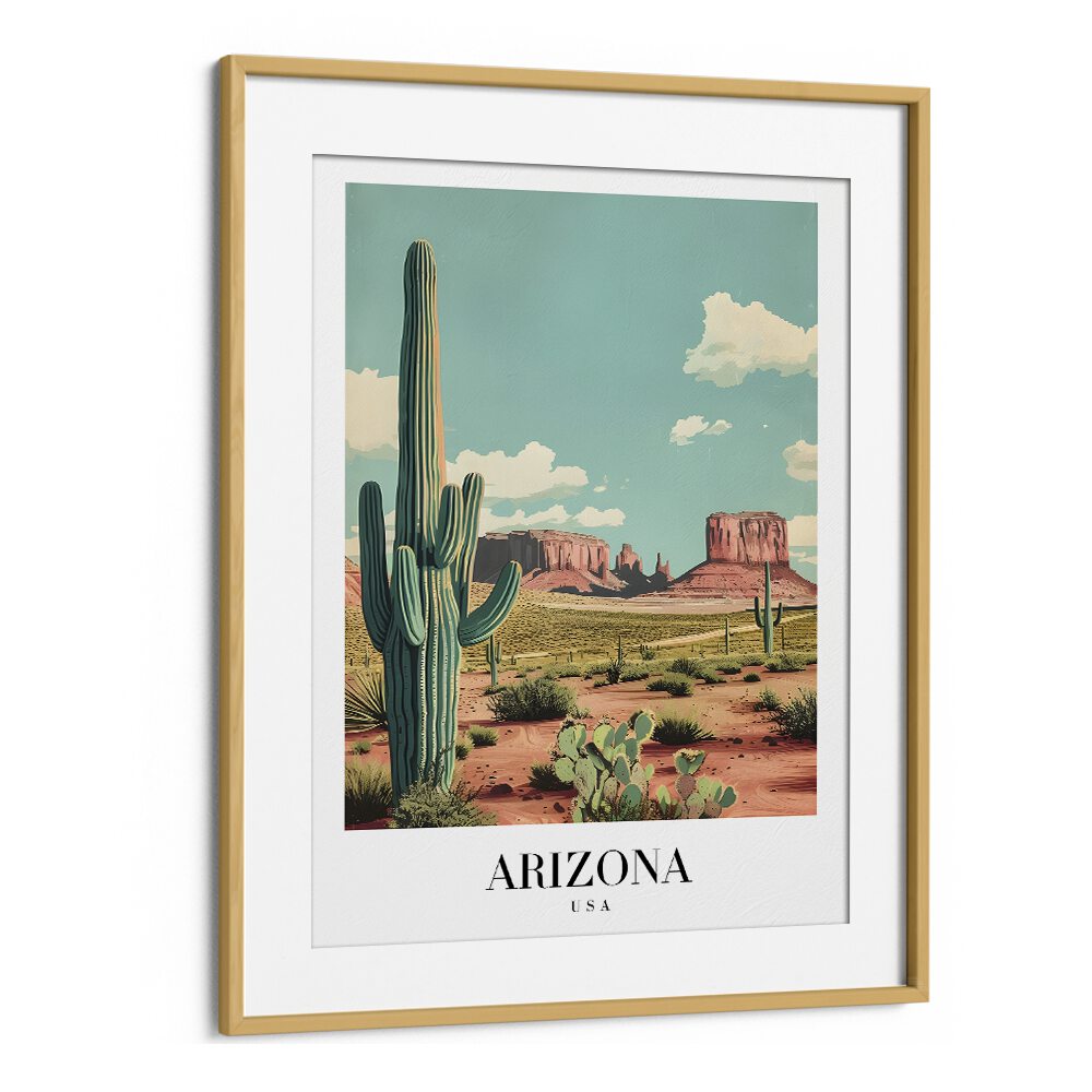 arizona-usa II travel posters in Oak Wood Frame With Mount