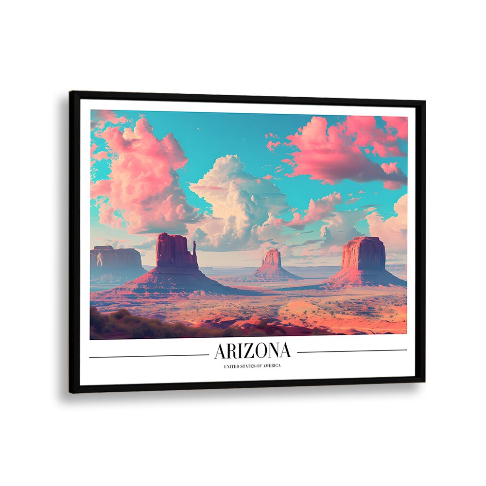 arizona-usa travel posters in Black Plain Frame