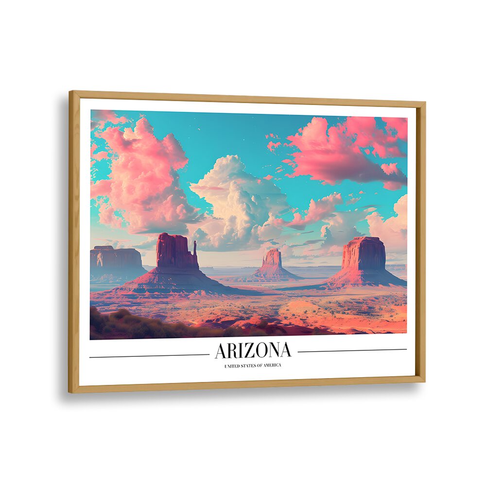 arizona-usa travel posters in Oak Wood Plain Frame