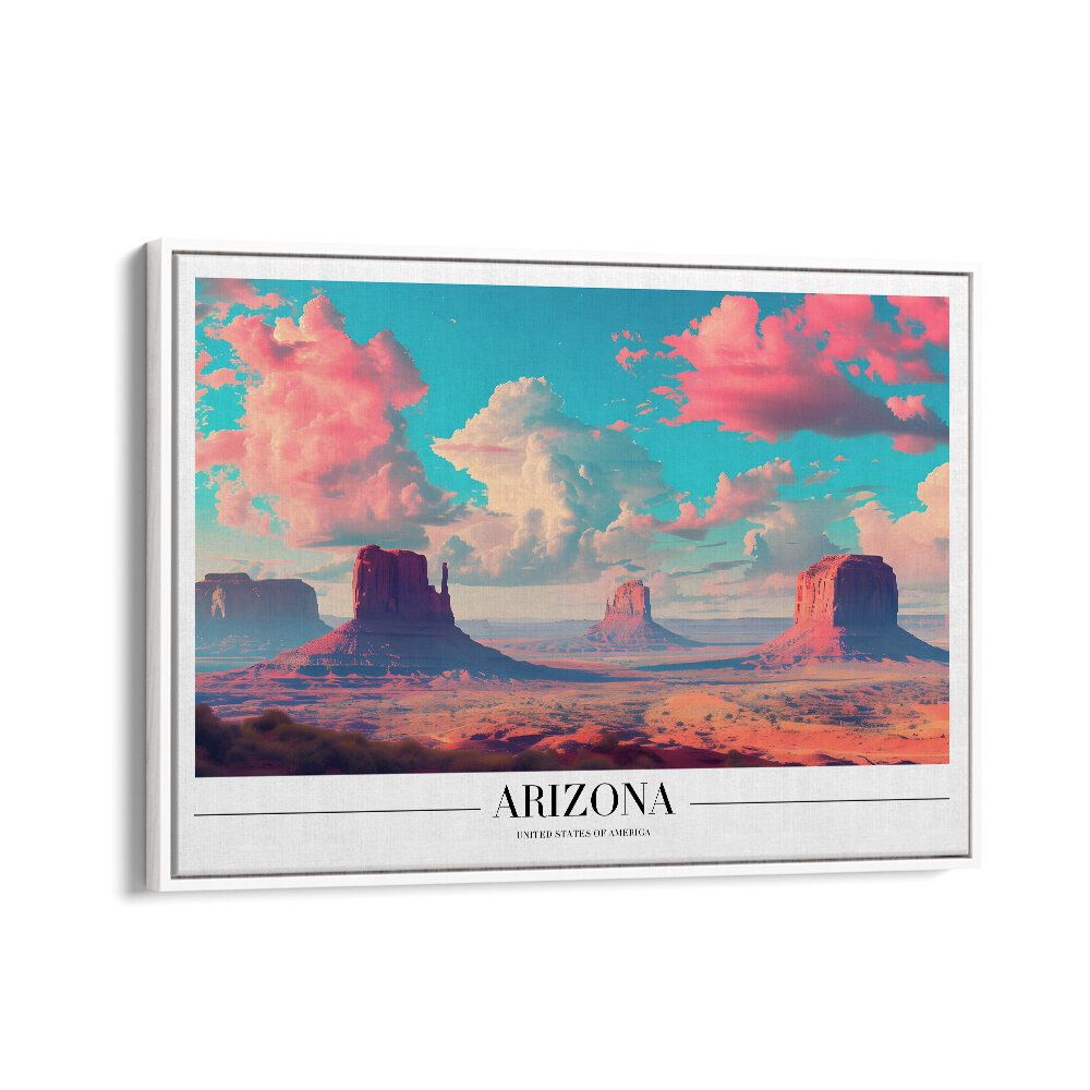 arizona-usa travel posters in White Floater Frame