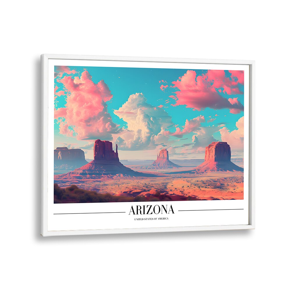 arizona-usa travel posters in White Plain Frame