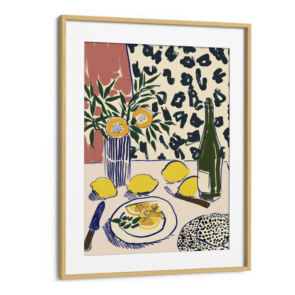 artful appetite electric wall art prints in Oak Wood Frame With Mount