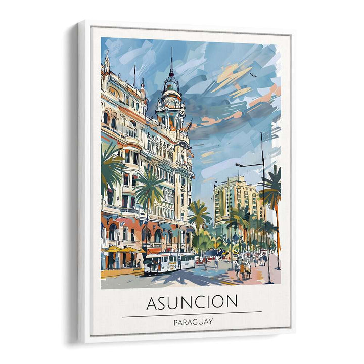 asuncion-paraguay travel posters in White Floater Frame