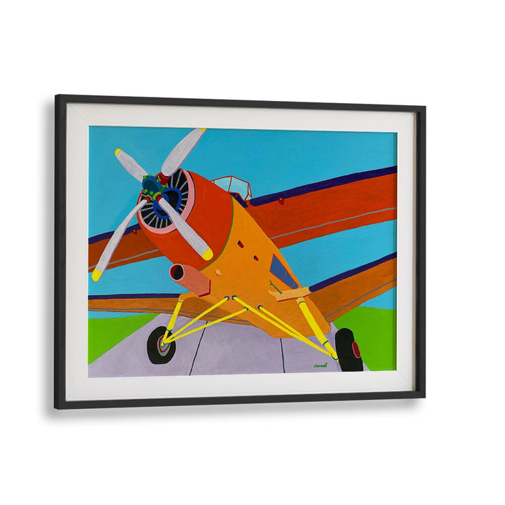 at the airfield landscape art prints in Black Frame With Mount