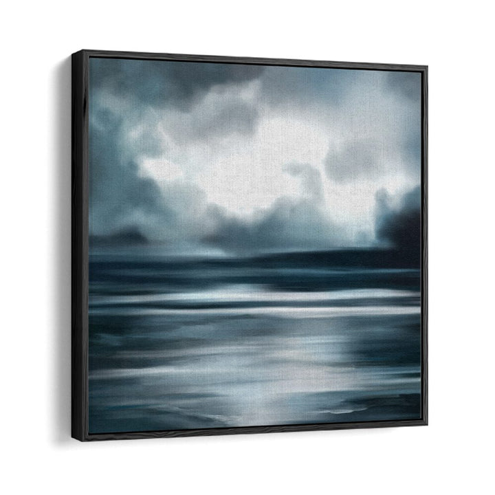 atelier bleu no.ii by gabriella roberg abstract art prints in Black Floater Frame