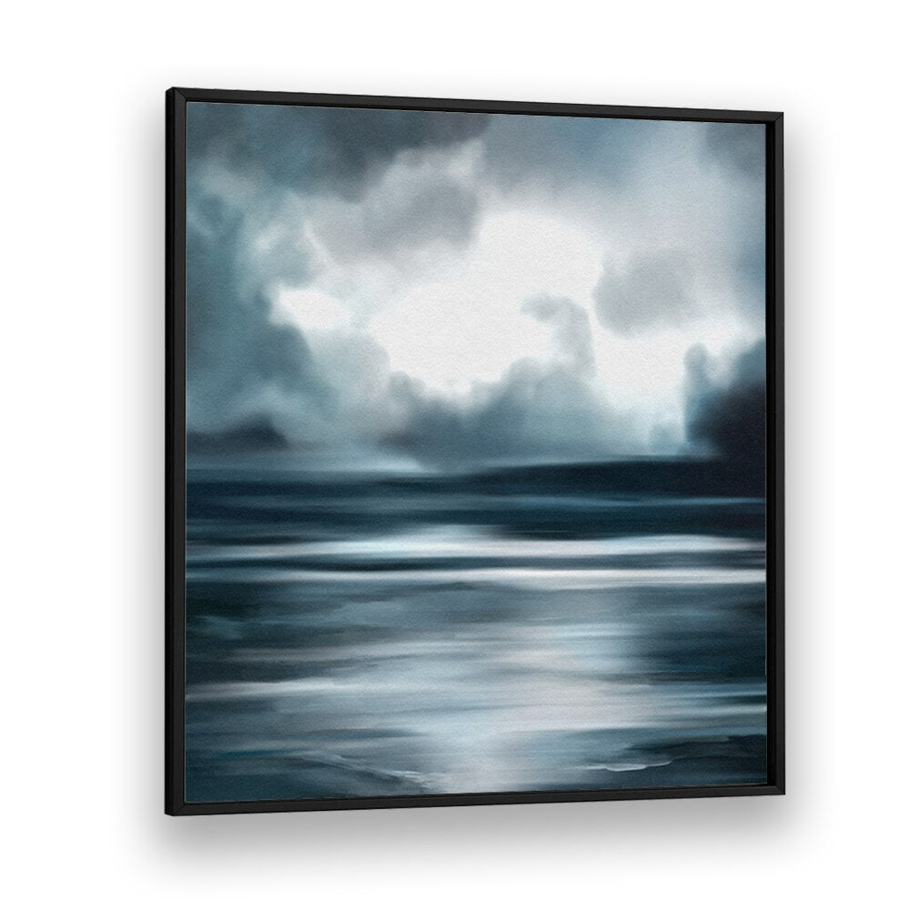 atelier bleu no.ii by gabriella roberg abstract art prints in Black Plain Frame