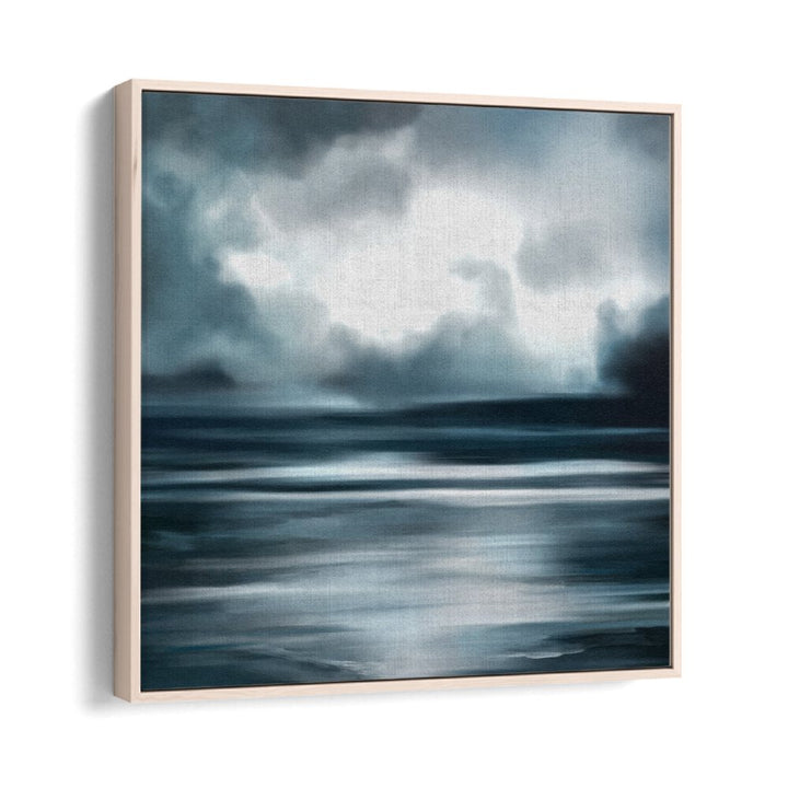 atelier bleu no.ii by gabriella roberg abstract art prints in Oak Wood Floater Frame