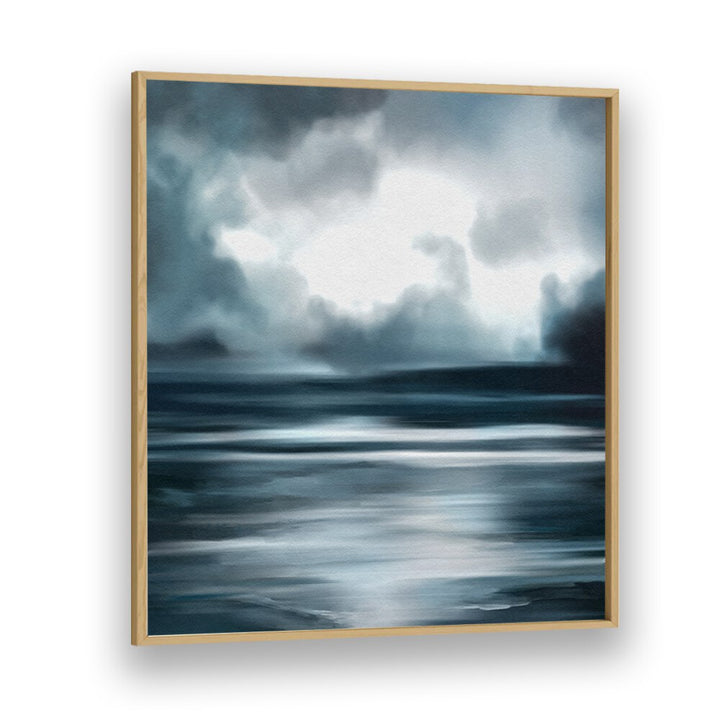 atelier bleu no.ii by gabriella roberg abstract art prints in Oak Wood Plain Frame